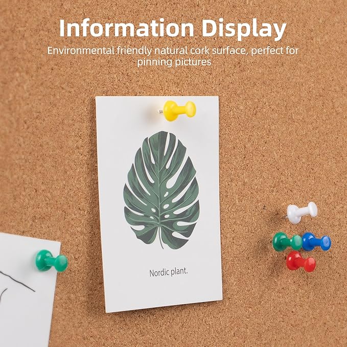 Large Cork Bulletin Board 48" X 48", Wall Mounted Notice Pin Board