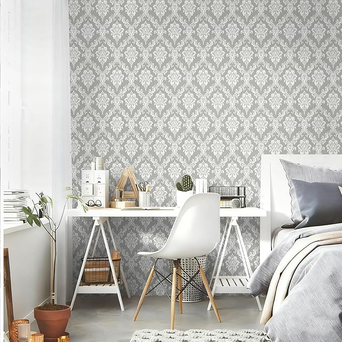 Peel and Stick Wallpaper Grey and White Contact Paper