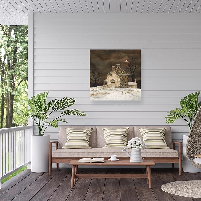 Outdoor Canvas Art - Bradley Hendershot 'MOONRISE AT FLAGG FARM' Wall Art for Outdoor Spaces, Patios, or Gardens by Trademark Fine Art