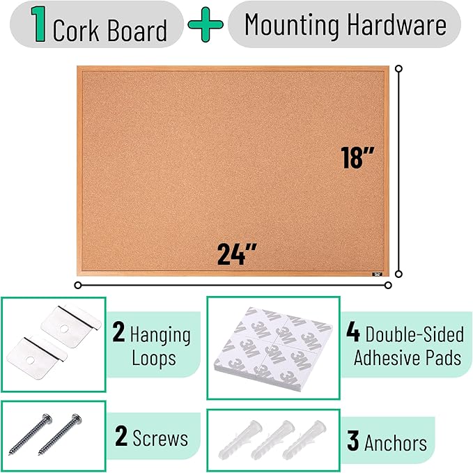Mr. Pen- Cork Notice Board, 24 X 18 Inches, Cork Bulletin Board