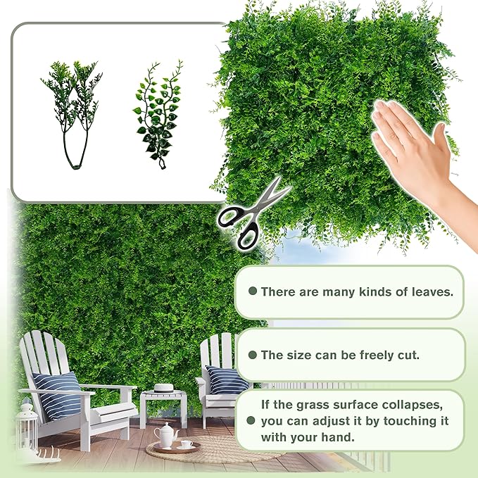 Greenery Faux Grass Wall Backdrop: 80"x120" UV-Anti Artificial Green Boxwood