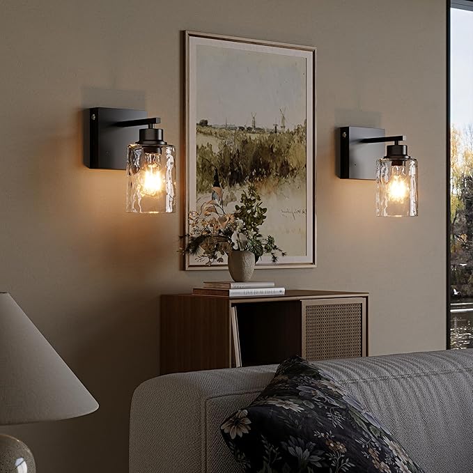 Rayogale Battery Operated Wall Sconce Set of 2, Easy Install Dimmable