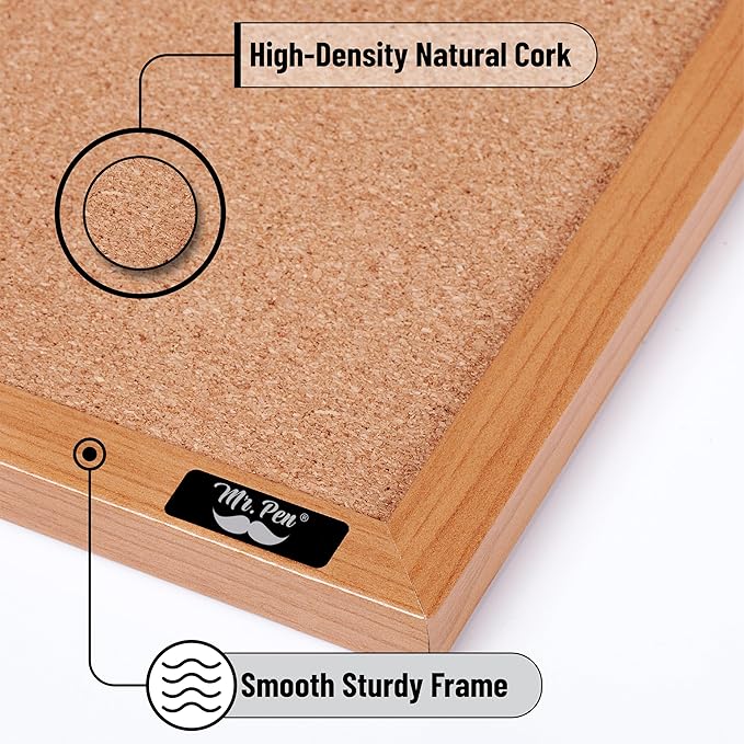 Mr. Pen- Cork Board, Bulletin Board, Cork Bulletin Board, Framed Cork Board