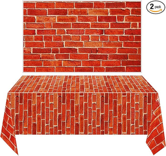 Chuangdi 2pcs 4.5 x 9 Feet Brick Wallpaper Peel and Stick Backdrop Tablecloth
