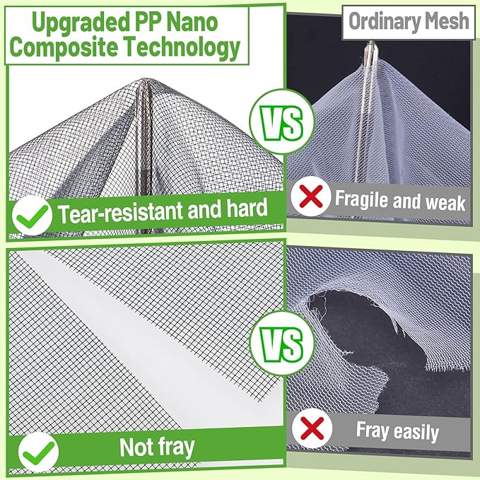 ANPHSIN Stronger Garden Mesh Netting - 10 x 33 ft PP Nanocomposite Bird Net Barrier, Mosquito Netting Screen for Outdoor Plants Vegetables Patios Balconies Terraces, Shading Rate 33% (Black)