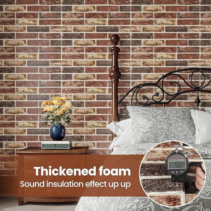 20 PCS 3D Wall Panels Brick Peel and Stick 26.7"x13.4"