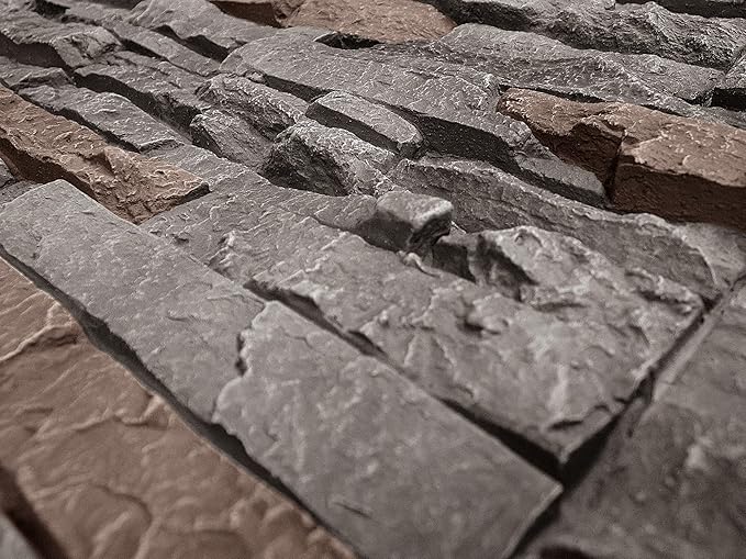 GenStone Faux Stacked Stone Panel 41" x 11.25" in Coffee Color