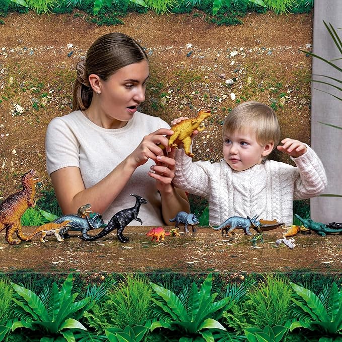 Kochorie 100 Ft x 54 Inch Forest Path Plastic Tablecloth Roll Safari Dinosaur