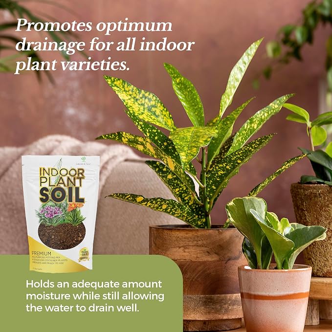 Professional Indoor Plant Soil Mix Large 2.2 Quarts Ready to Use, Premium Potting Soil for Indoor Houseplants Container Plants, Peat Coco Coir Perlite Dolomite Blend Made in USA