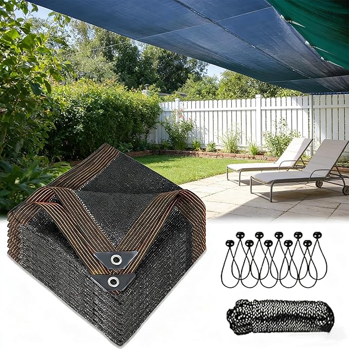 18x32 FT 90% Shade Cloth, Chicken Coop Shade Cover, Sturdy Sunblock Garden Mesh Tarp with Grommets, for Greenhouse, Cover, Patio, Plant, Flower, Chicken, Sun Protection Neting Covers