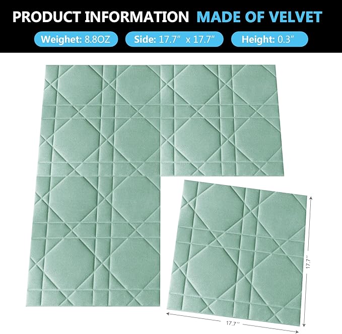 Velvet 3D wall Panels for Interior wall Decor Peel and Stick, Soundproof