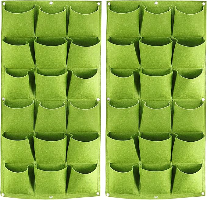 ZOENHOU 2 Pack Total 36 Roomy Pockets Green Vertical Garden Planter,