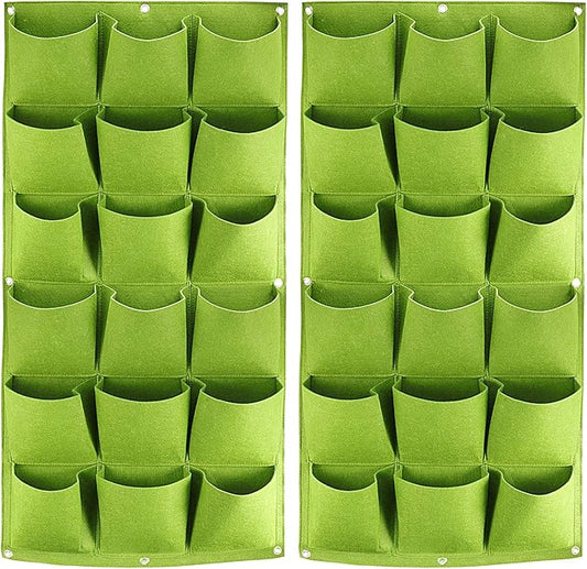 ZOENHOU 2 Pack Total 36 Roomy Pockets Green Vertical Garden Planter,