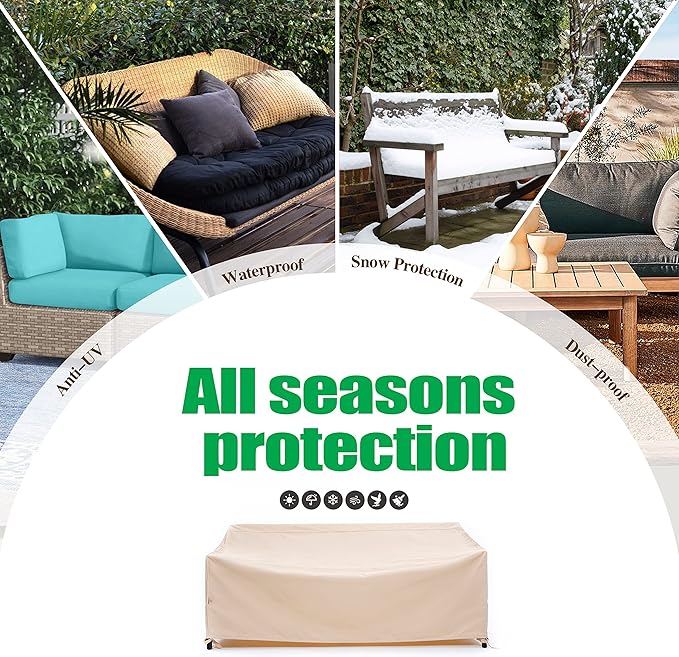 F&J Outdoors X-Large 3-Seater Sofa Cover Waterproof Anti-UV Patio Furniture Covers, 92" W x 42" D x 42" H
