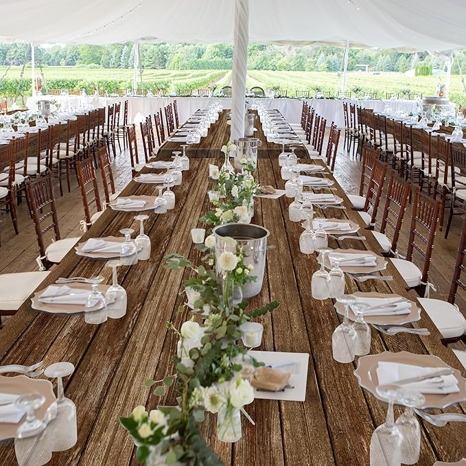 Kochorie 100 Ft x 54 Inch Wood Grain Tablecloth Roll in Slide Cutter Box
