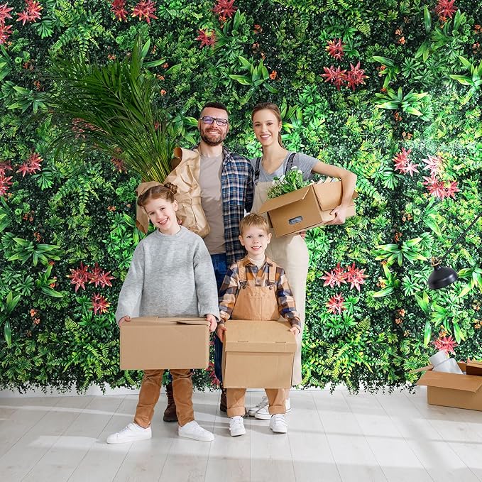 Grass Wall Panels 18 Pack 20"x20", Artificial Hedge Greenery Wall Backdrop