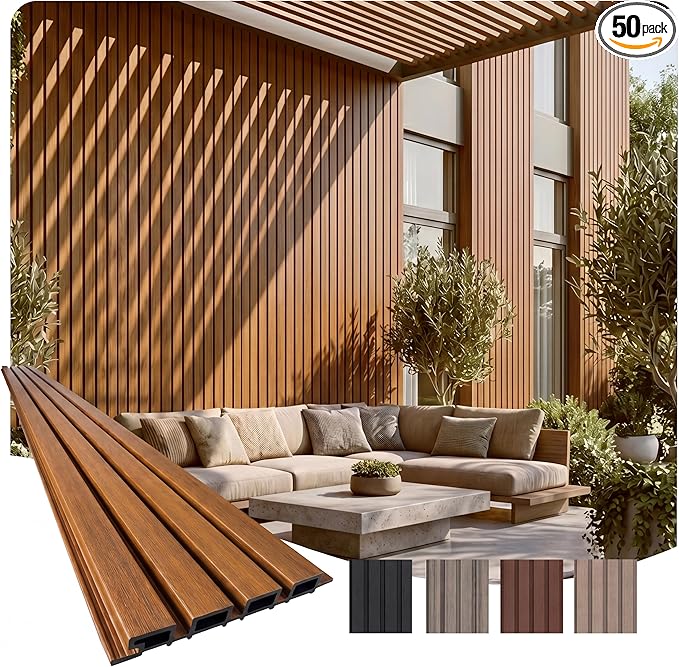 From Plain to Beautiful in Hours WPC Exterior Wall Slat Panels Waterproof