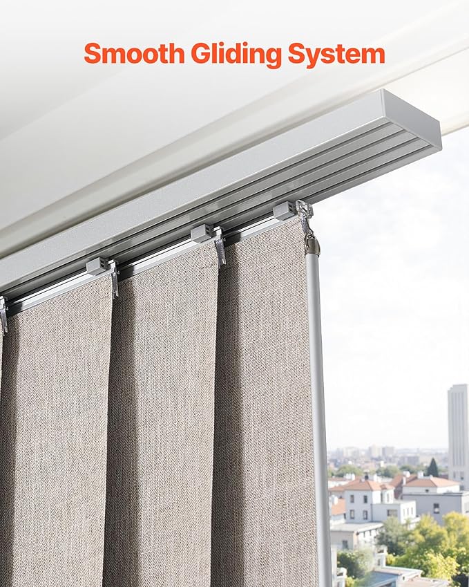 VEVOR Panel Track Blinds, Extendable Track from 45.8 in to 86 in W, Trimmable