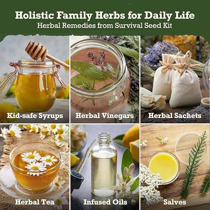 Lush&Dew Holistic Family Apothecary Seed Chest, 30,000+ Medicinal Herb Survival Seed Kit, Gardening Gifts for Women Men, 32 Varieties Heirloom Non-GMO Culinary Herb Seeds for Raised Bed Windowsill