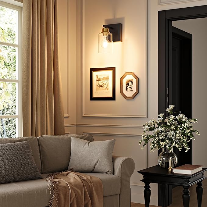 Battery Operated Wall Sconce Set of 2, Easy Install Dimmable Wireless Wall Lamps