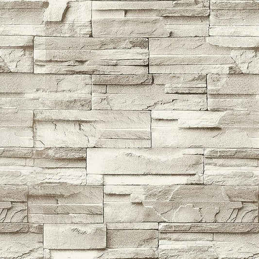 Jeweluck Stone Wallpaper Peel and Stick Brick Wallpaper 17.7”×590.5” Brick