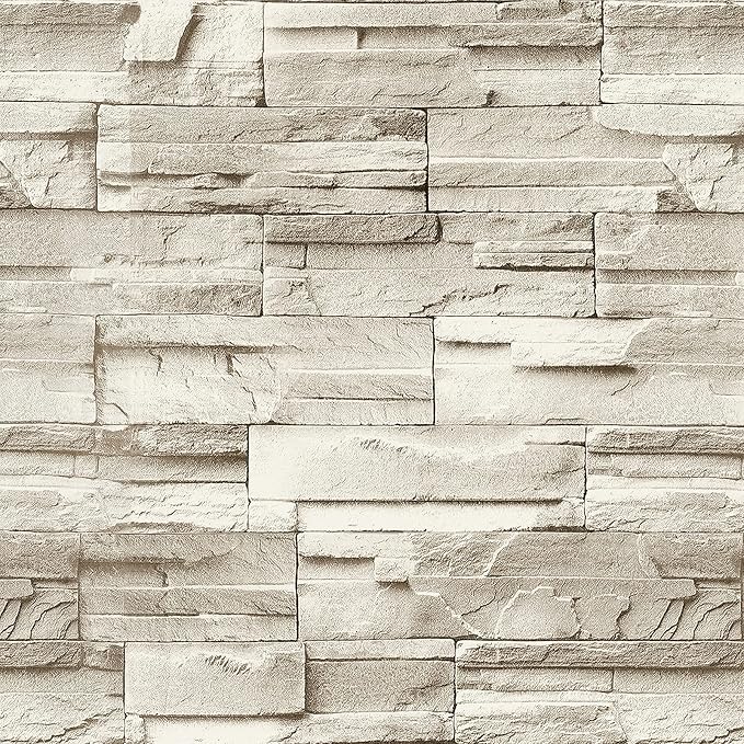 Jeweluck Stone Wallpaper Peel and Stick Brick Wallpaper 17.7”×196.8” Brick