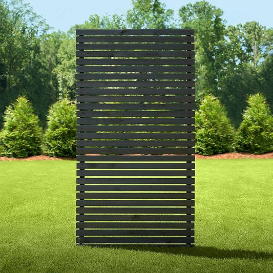 6ft H x 3.1ft W No Dig Enclo Aspen Charcoal Wood Privacy Screen, Decorative
