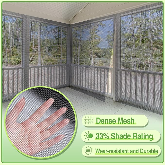 ANPHSIN Stronger Garden Mesh Netting - 10 x 33 ft PP Nanocomposite Bird Net Barrier, Mosquito Netting Screen for Outdoor Plants Vegetables Patios Balconies Terraces, Shading Rate 33% (Black)