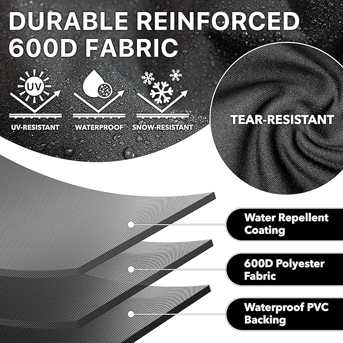 Simple Houseware 32 in. Heavy-Duty BBQ Gas Grill Cover, 600D Polyester Waterproof, Weather-Resistant
