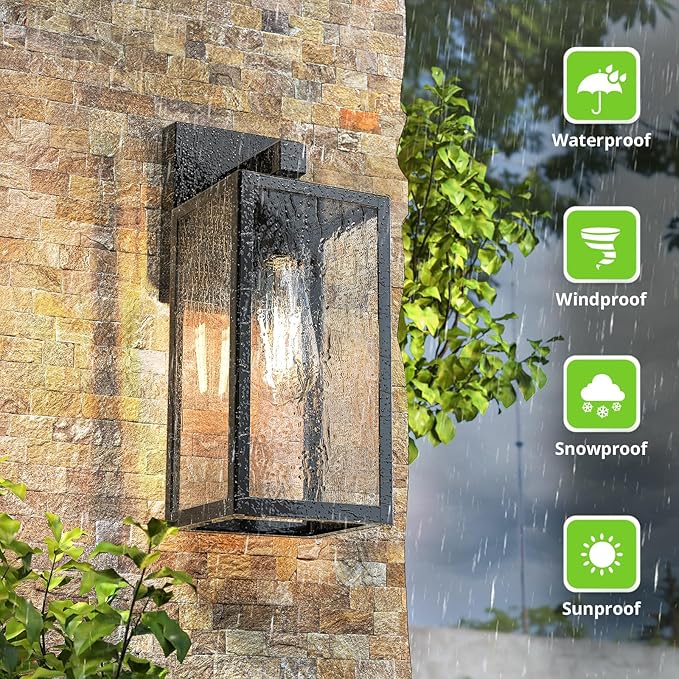 MAXvolador Outdoor Wall Sconce, Exterior Waterproof Wall Lantern Light Fixtures