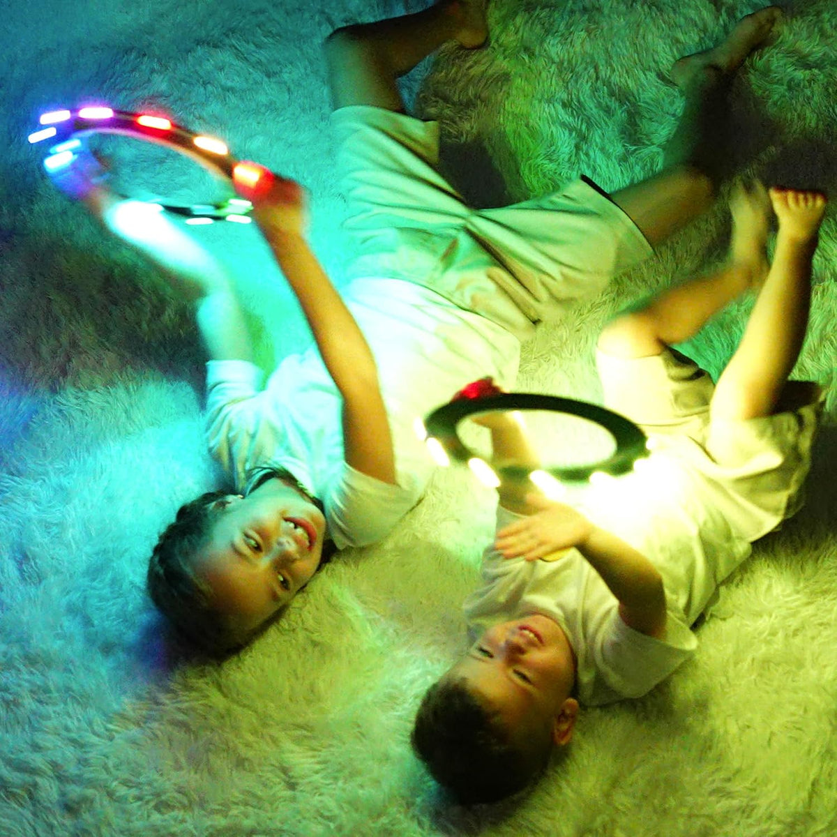 TOSY Flying Ring Bundle - 3 Colors (Blue, Green, Red) - Super Bright 12 LEDs for Ultimate Fun