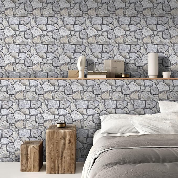 COMSTICKC 3D Faux Stone Wall Panel Peel and Stick Wall Covering, Not Real Stone