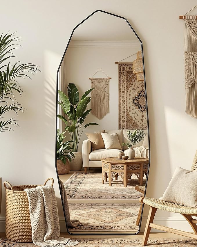 Antok Full Length Mirror, Free Standing Wall Mounted or Leaning Full Body Mirror