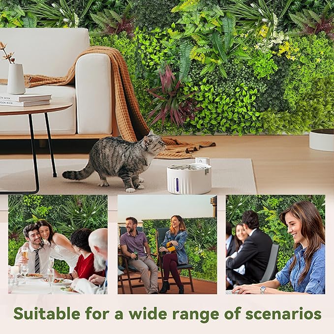 Artificial Grass Wall Boxwood Plant Panel: 20"x20" UV Resistant Green Leaves