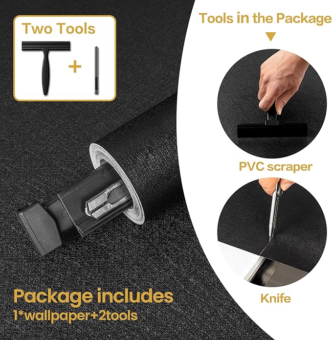 practicalWs Black Wallpaper Peel and Stick
