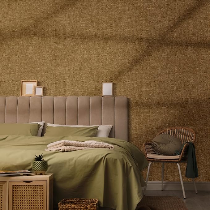 WADILE Grasscloth Peel and Stick Wallpaper 15.7in x 787.4in, Textured Contact