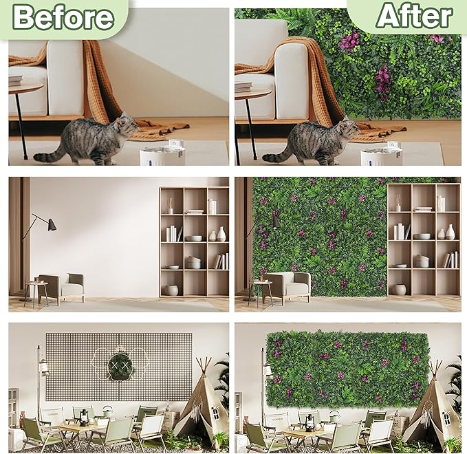 Greenery Grass Wall Boxwood Plant Roll: 72"x128"(64 SQFT
