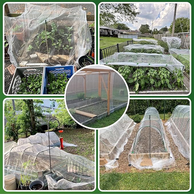 SWANGSA Garden Netting 10 X 50 FT 3Pack, Ultra Fine Garden Mesh Plant Netting for Garden Protection Row Cover Raised Bed Screen, Protecting Plants Vegetables Flowers Fruit Trees