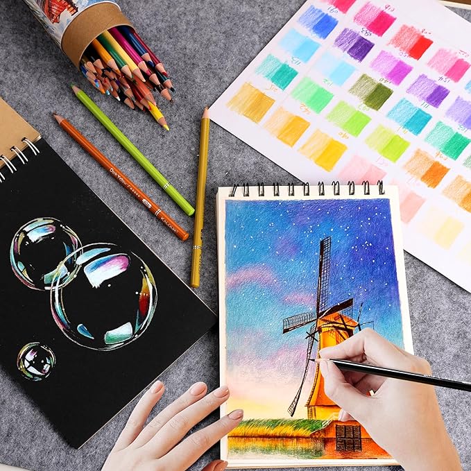 KALOUR Premium Colored Pencils,Set of 50 Colors,Artists Soft Core with Vibrant Color,Ideal for Layering Blending Shading,Color Pencils for Adults Beginners Coloring Book…