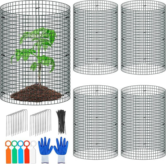 5 Pack Wire Plant Protector, 16"x12" Detachable Metal Plant Protectors Mesh, Garden Plant Protectors for Shrubs Flowers Vegetables to Keep Rabbit & Chicken Animals Out