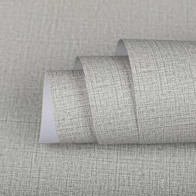 TANONE Contact Paper Peel and Stick, Grasscloth Wallpaper Adhesive Removable