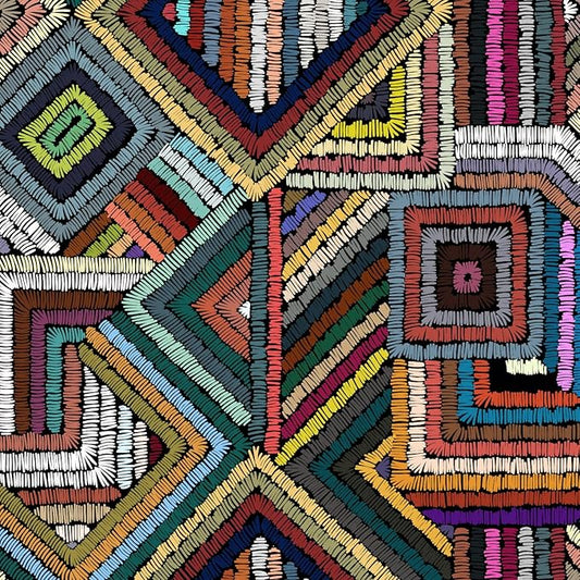 Retro Textured Peel and Stick Wallpaper Geometric Patchwork color Mosaic