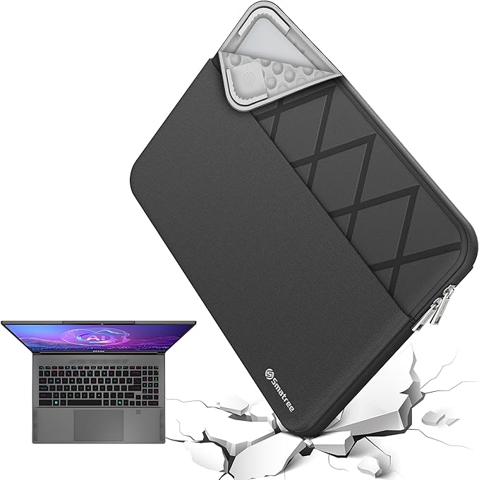 Smatree 16 inch Laptop Sleeve for MSI Raider GE68 HX/Sword 16 HX/Pulse 16 AI/Crosshair 16HX, 16 inch MSI Gaming Laptop, Protective Slim Case with Pocket, YKK Zipper, Shockproof Design (E612)