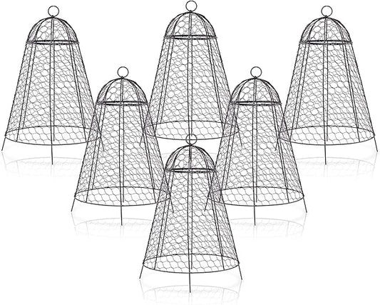boldworks Garden Cloches for Plants Chicken Wire Cages to Protect from Animals Outdoor Extra Large Rustproof Thicker and Finer Mesh 12" x 20" Pack of 6