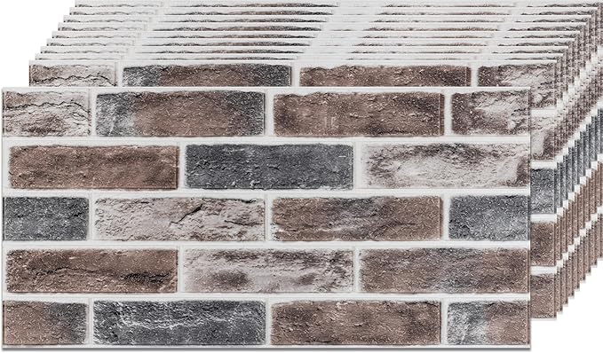 20 PCS 3D Wall Panels Brick Peel and Stick 26.7"x13.4"