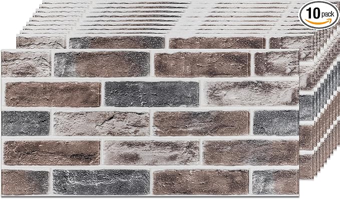 3D Wall Panels Brick Peel and Stick 26.7"x13.4"-10 PCS