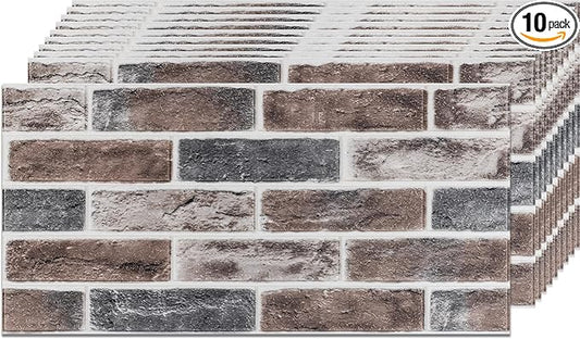 3D Wall Panels Brick Peel and Stick 26.7"x13.4"-10 PCS