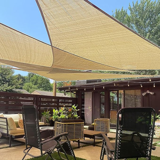 LOVE STORY Custom Size 17'x24'x29.4' Sand Sun Shade Sail RRight Triangle Sunshade Fabric Awning Canopy for Patio Backyard Carport Pergola (Customized)