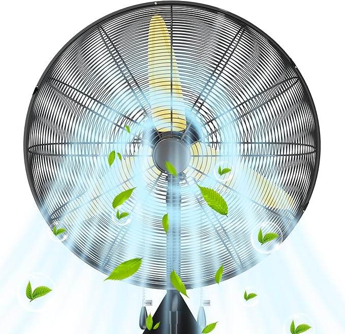 Uthfy 26" Wall Mount Fan,9200CFM High Velocity Wall Fan with 3-Speed,Outdoor Heavy Duty Industrial Oscillating Fan,Ideal for Patio,Garage,Shop,Warehouse,Factory,Greenhouse,Commercial,Porch,Indoor