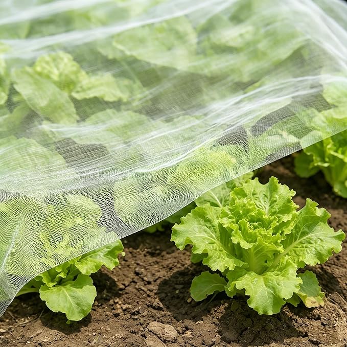 Garden Netting Pest Barrier 4x10FT Ultra Fine Insect Netting for Garden Raised Beds, Plant Net Mesh Cover for Garden Protection, Bird Bug Net, Greenhouse Row Cover Nets for Vegetables Fruits Flowers